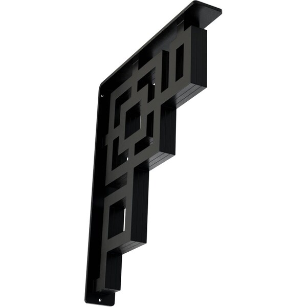 Ekena Millwork Eris Wrought Iron Bracket, (Triple center brace), Powder Coated Black 2"W x 12"D x 15"H BKTM02X12X15TER - main